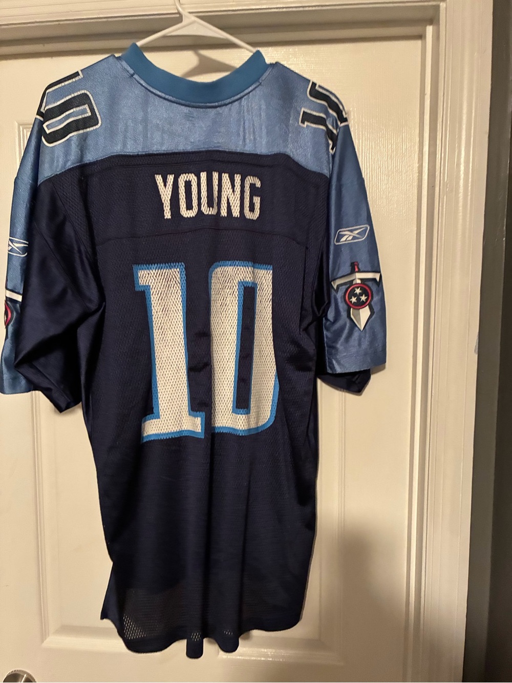 Reebok Navy and Light Blue Tennessee Titans #10 Young Jersey